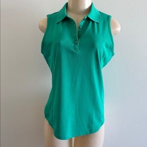 Gu Emerald Green Sleeveless Polo Golf Tennis Pickleball Top Size Small